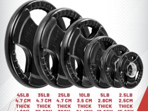 Discos olimpicos recubiertos en goma con barra olimpica 20kg de crossfit