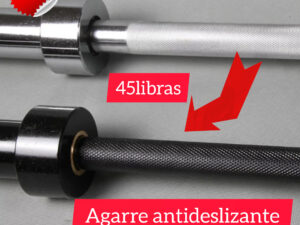 Barra olimpica 45lbs con agarre moleteado pro crossfit